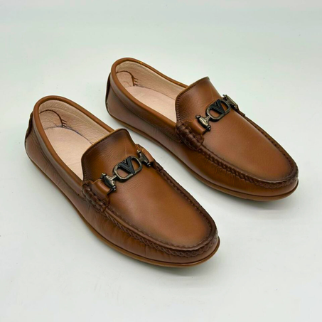LD 01 Mocassins Homme en Cuir Marron