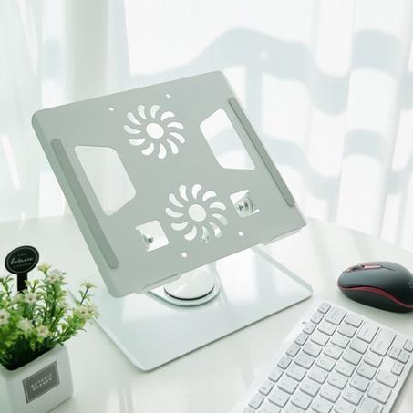 حامل كمبيوتر محمول قابل للدوران 360 درجة , قابل للطي من الألومنيوم