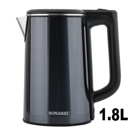 Sonashi Bouilloire électrique Sans Fil En Inox -2200W -1.8L SKT 1810 - Noir/gris