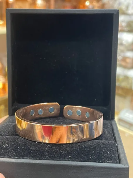 اساور مغناطيس نحاس احمر ساده  عريض