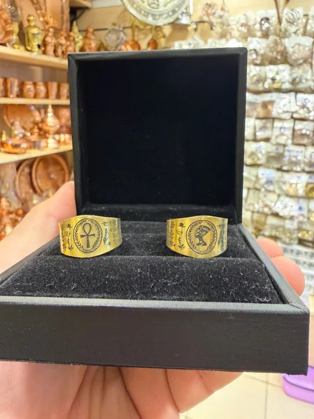 خواتم فرعونى شكلين (نحاس اصفر)