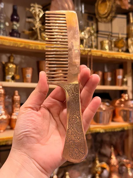 مشط كبير نحاس احمر تقطيع سنون ليزر ( اشكال مختلفه ساده / نقش)