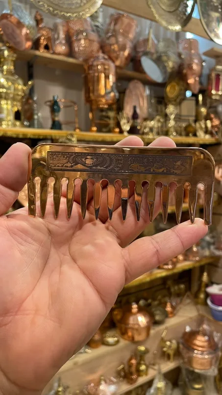 مشط سنون واسعه نحاس احمر تقطيع سنون ليزر ( اشكال مختلفه ساده / نقش)
