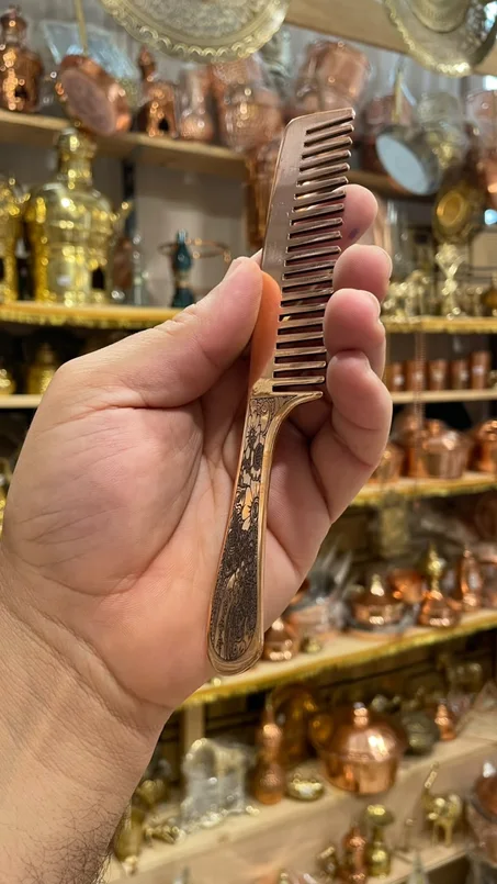 مشط وسط نحاس احمر تقطيع سنون ليزر ( اشكال مختلفه ساده / نقش) (جمله)