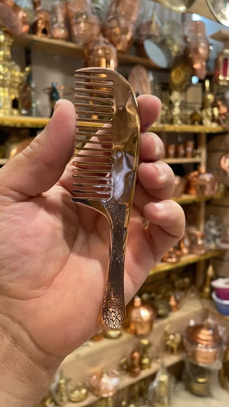 مشط وسط نحاس احمر تقطيع سنون ليزر ( اشكال مختلفه ساده / نقش)