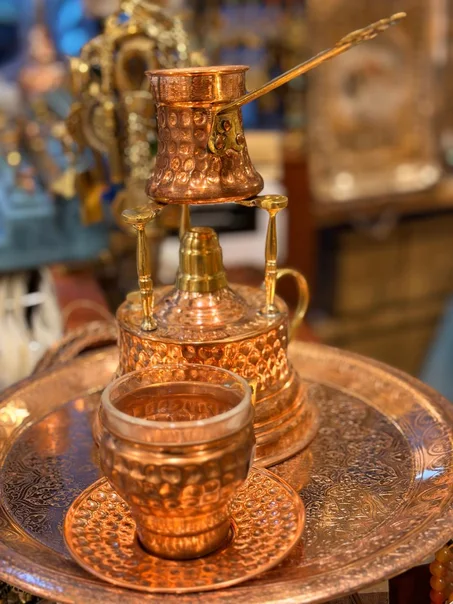 طقم المزاج 4 قطع نحاس احمر