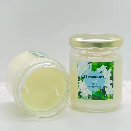 SIMANE LOVE Candle Bougie parfumée 100% Naturel - Jasmine - 288g