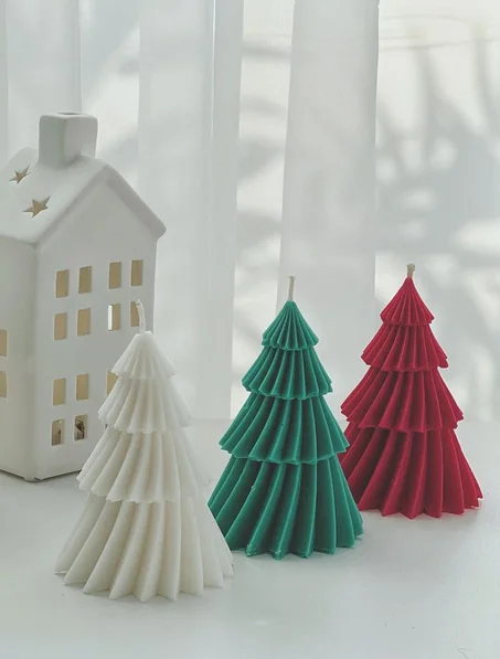 Bougie de sapin de Noël - Framboise - Couleur Vert