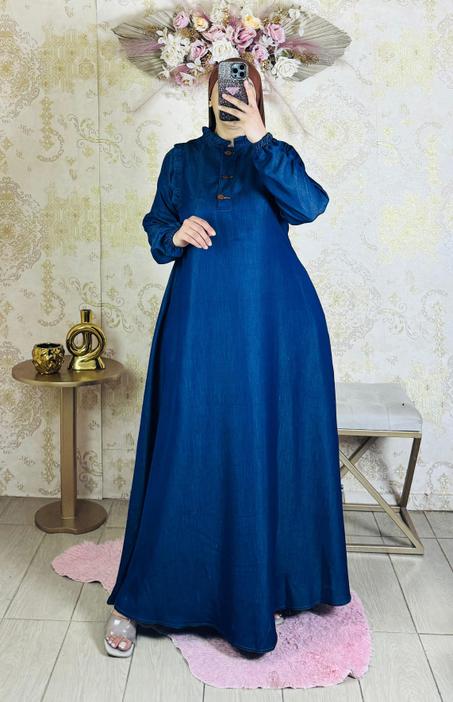 كسوة طويلة دجين من طونسيل – فصالة كلوش أنيقة للمحجبات بجودة ممتازة "