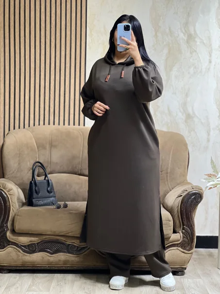 " كيطمة نسائية طويلة – ثوب مونطوني سكوبة – دفء وأناقة في إطلالة واحدة "