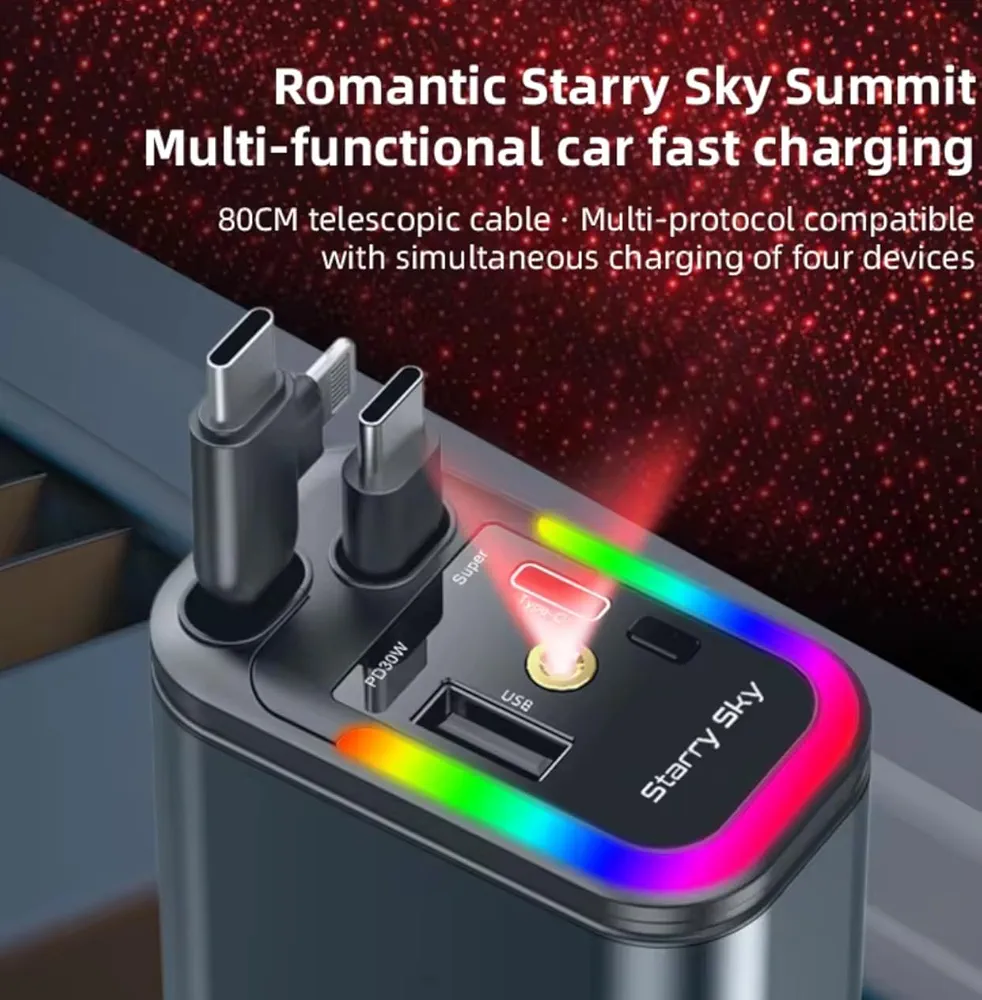 Chargeur Voiture 120W — Recharge Ultra Rapide & Design Futuriste