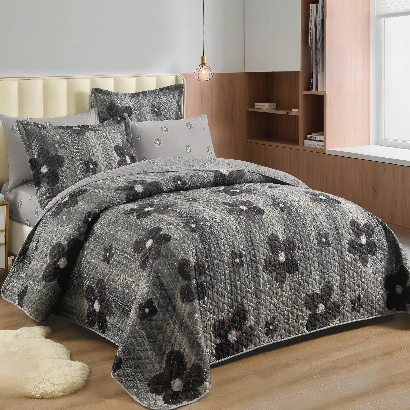 مفرش بيرل الصيفي 6 قطع للمزدوج بألوان رومانسية راقية