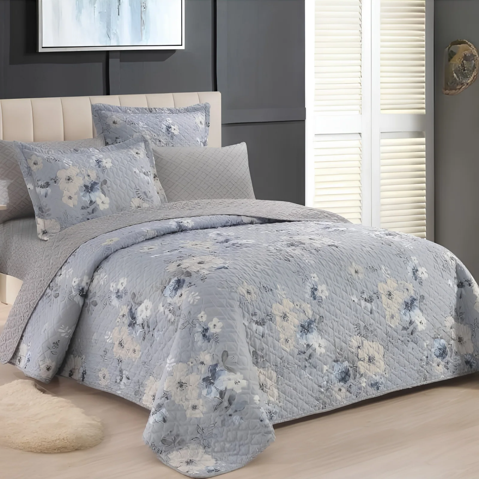 مفرش بيرل الصيفي المبطن 6 قطع مزدوج 8 ألوان أنيقة