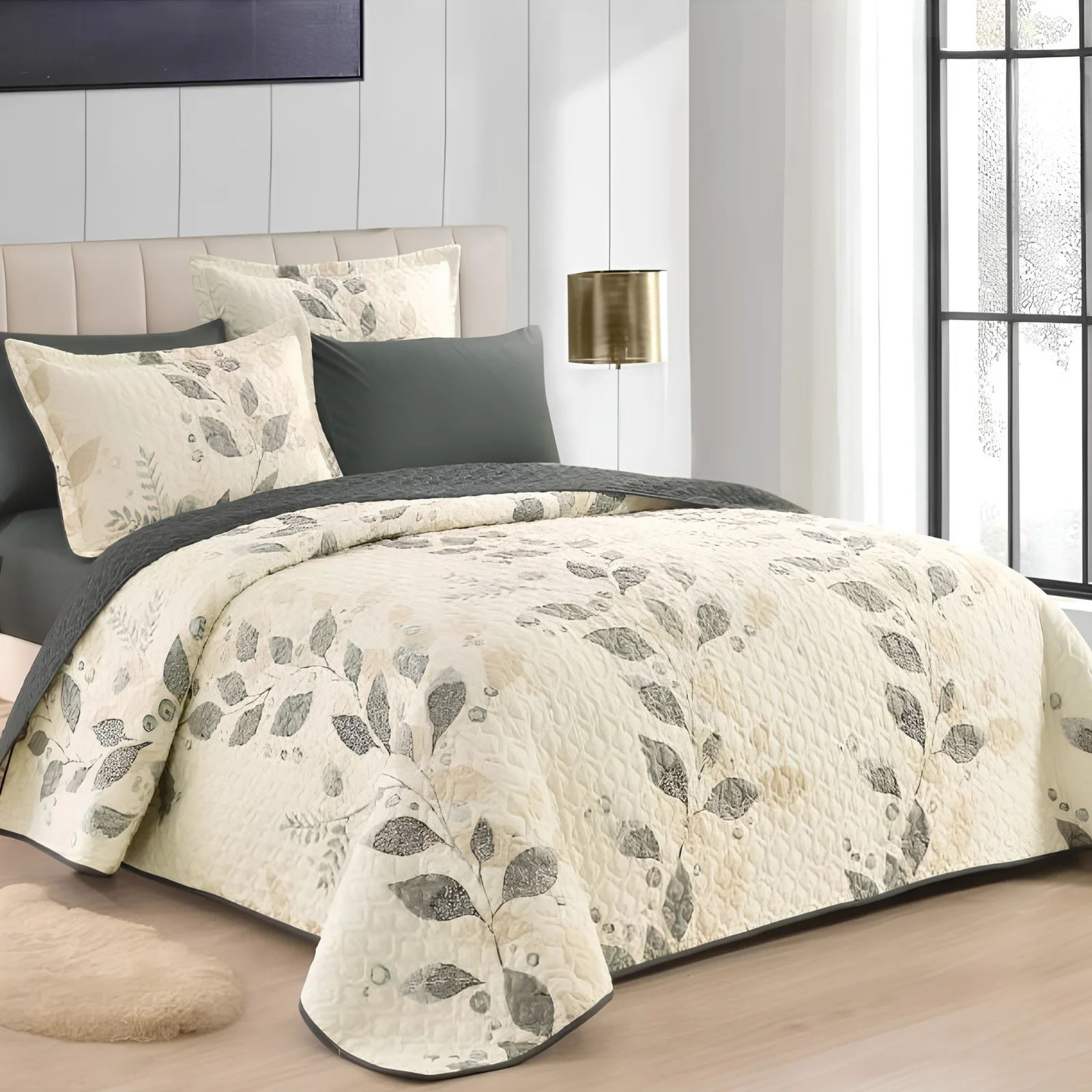 مفرش بيرل الصيفي المبطن 6 قطع مزدوج 8 ألوان أنيقة