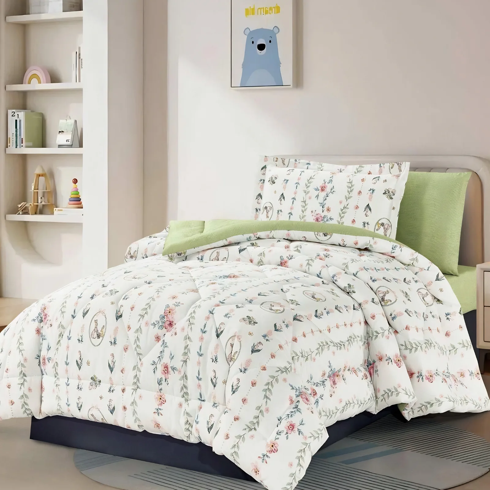 مفرش سرير اطفال ميامي قطن 100% صيفي 4 قطع