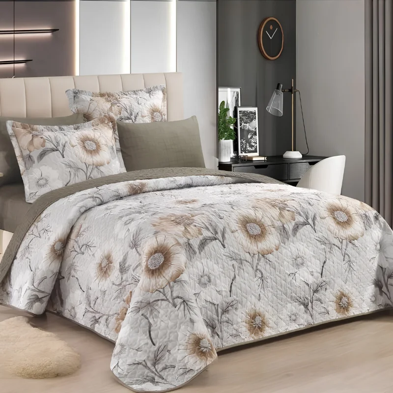 أبيض بأغصان زيتونية هندسية