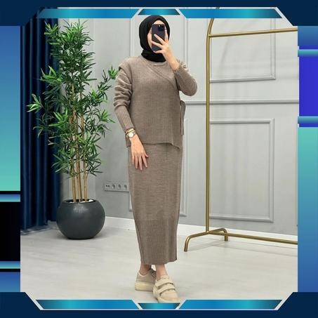 ✨ طقم فستان + جيليه من الصوف الناعم ✨