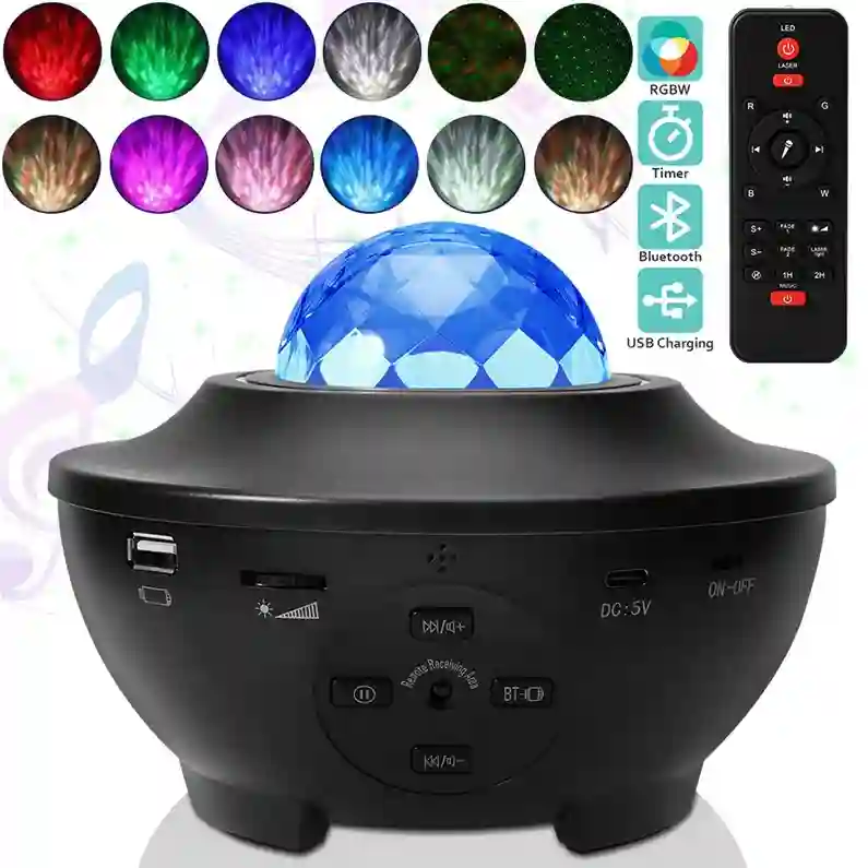 أباجورة النجوم بصوت وجودة عالية + شريط إضاءة 5 متر هدية 🎁