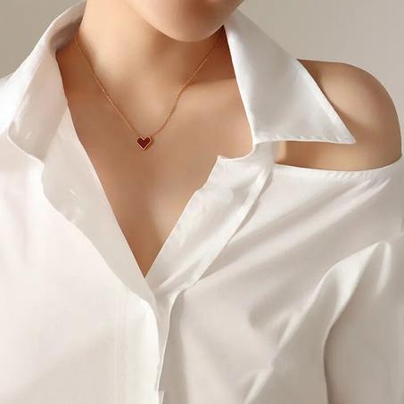 Collier Cœur Double Face Rouge ♥️ & Noire 🖤 Blanc 🤍