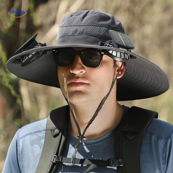 Chapeau de Ventilateur Solaire avec 2 Ventilateurs