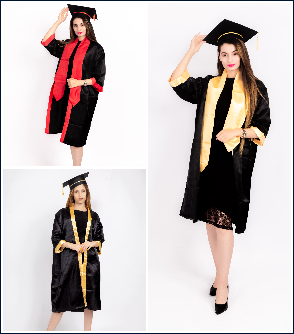 Tenue De Soutenance (Robe De Soutenance Chapeau et Echarpe Rouge)