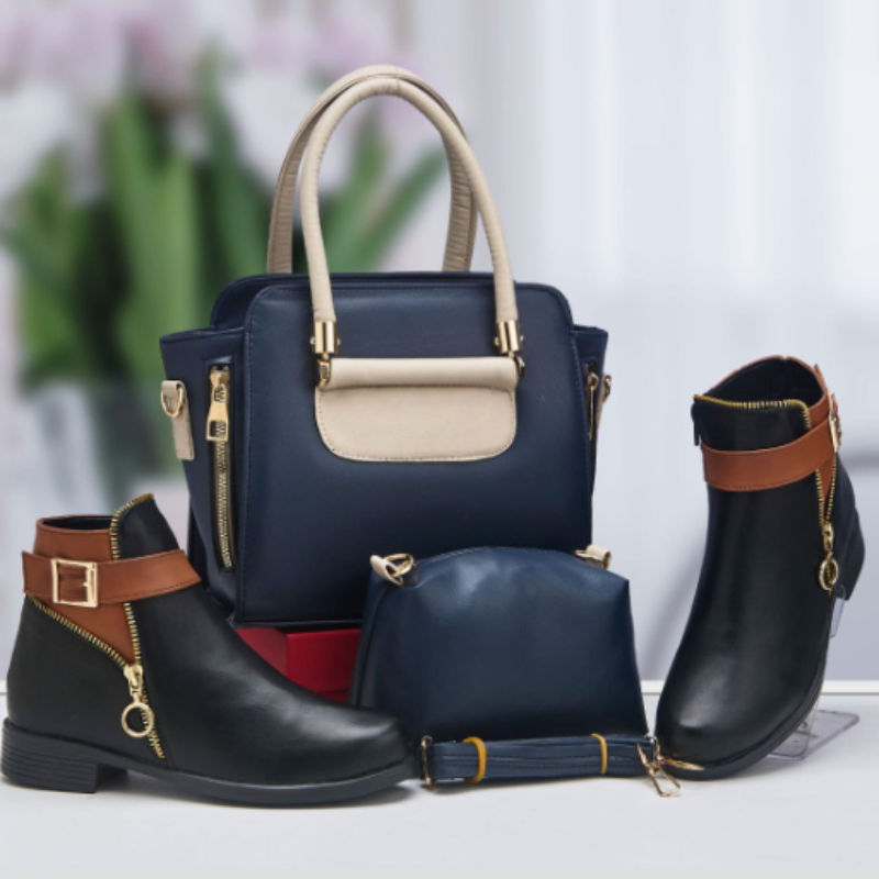 حذاء مريح مع حقيبتين 👢👜