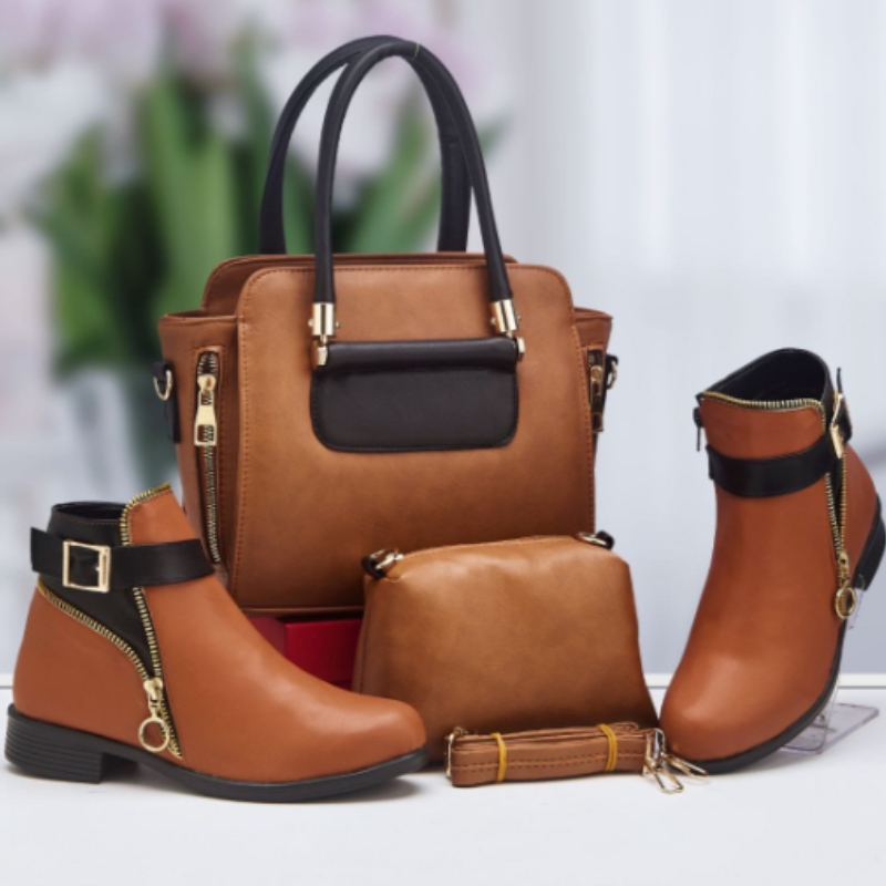 حذاء مريح مع حقيبتين 👢👜