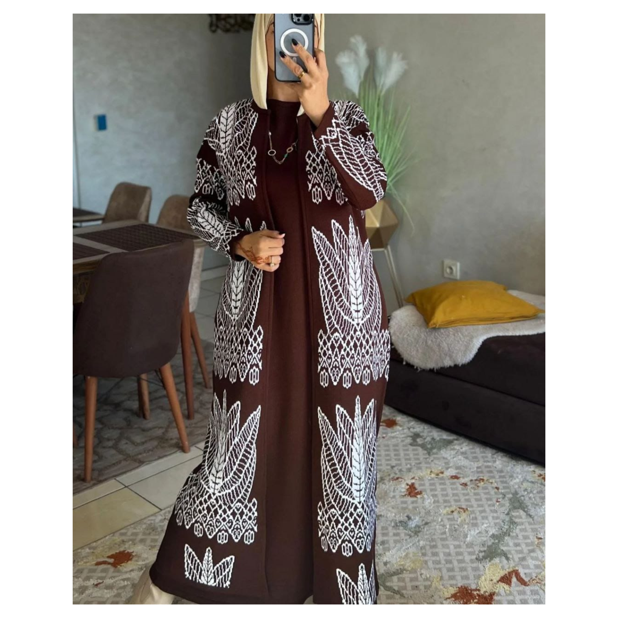 فستان بنصف كم مع كيمونو + حزام مجاني 🎀✨