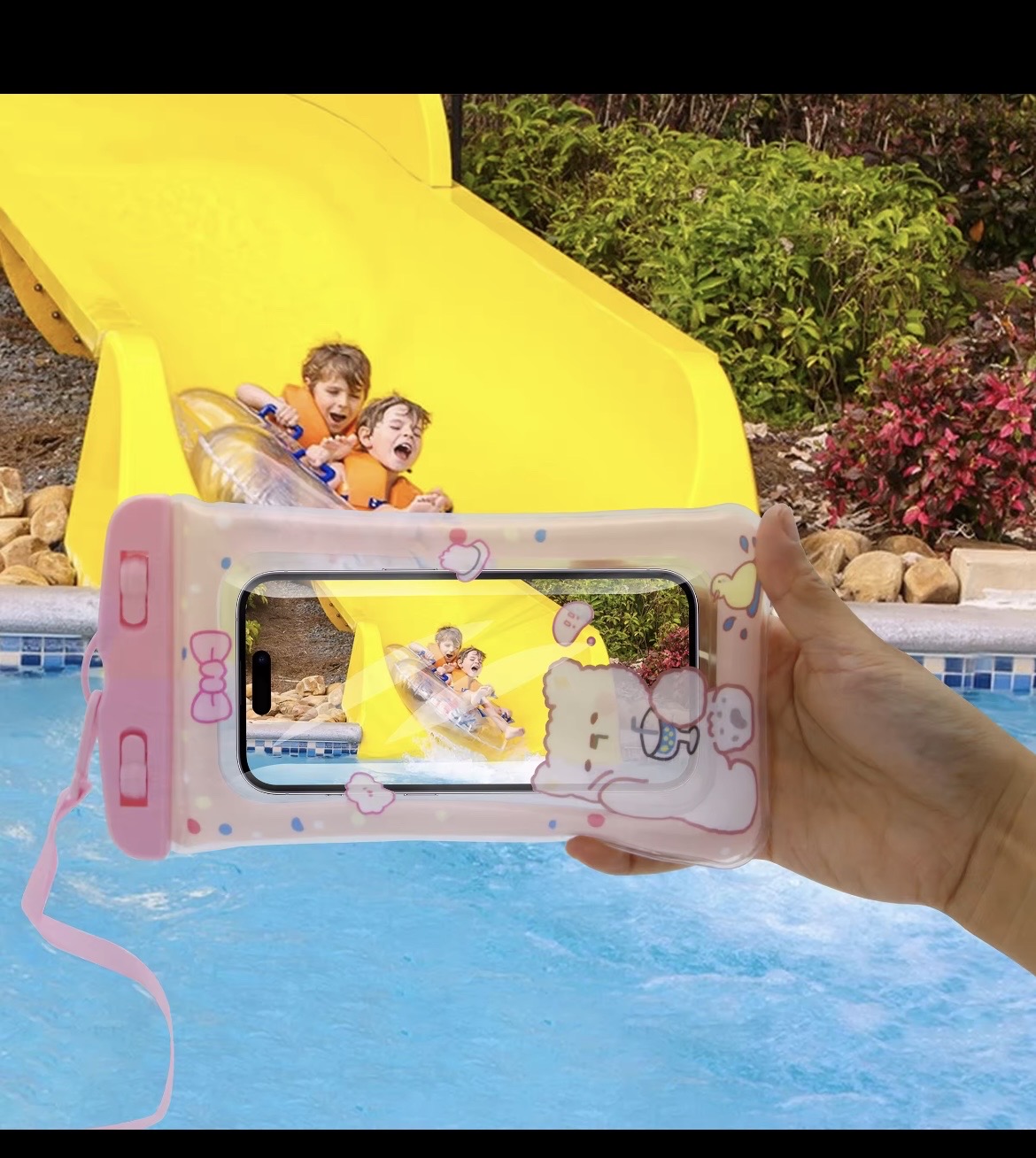 Sacs transparents universels de téléphone portable de bande dessinée de PVC pour l’iPhone et Samsung – Étui étanche clair pour enfants