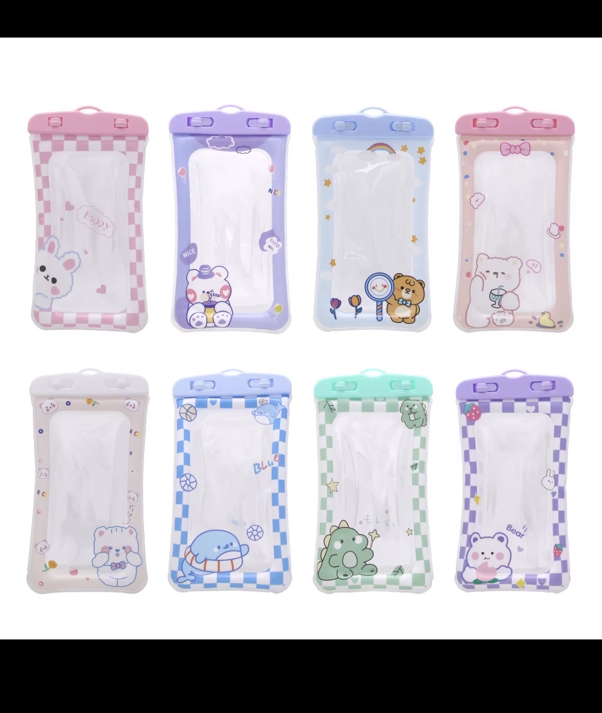 Sacs transparents universels de téléphone portable de bande dessinée de PVC pour l’iPhone et Samsung – Étui étanche clair pour enfants