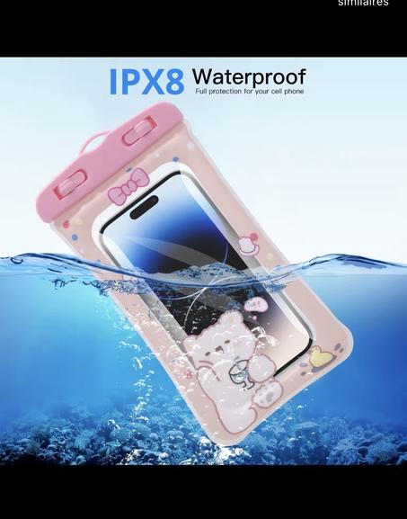 Sacs transparents universels de téléphone portable de bande dessinée de PVC pour l’iPhone et Samsung – Étui étanche clair pour enfants
