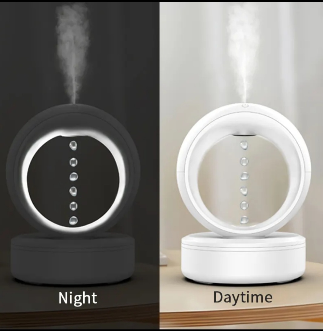 Humidificateur à Effet Anti-Gravité – 800 ml – LED & Diffuseur d’Arômes