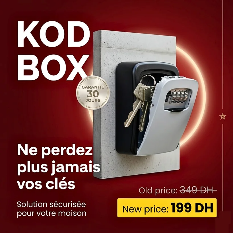 KOD BOX – Coffre à clés mural 🔐 | Étanche & Anti-choc – Idéal Airbnb / Location