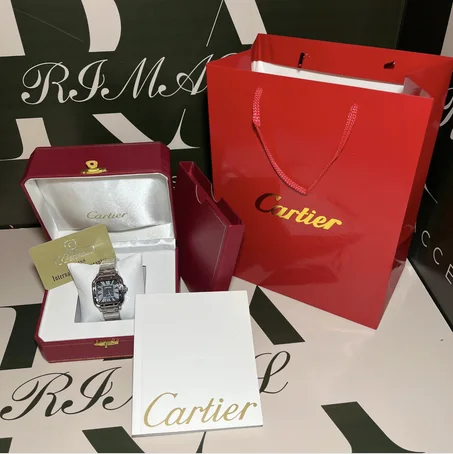 Montre Cartier 2025 noire et blanche pour homme avec packaging