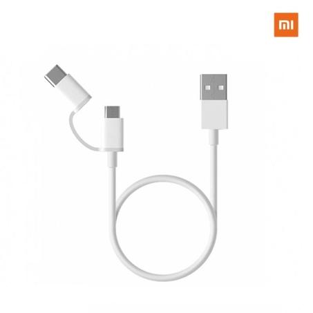 MI 2 IN 1 USB CABLE (MICRO USB TO TYPE C) 100cm WHITE
