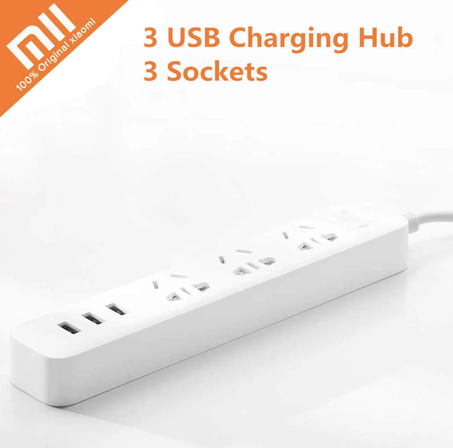 MI POWER STRIP (3-OUTLET 3-USB) WHITE