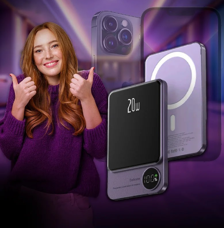 🔥عرض البلاك فرايداي الأقوى في قطر🤩! باور بنك مغناطيسي بسعة 10000 mAh يشحن تلفونك كامل مرّتين💪(فقط ب 169 ريال مع التوصيل مجاني🎁)