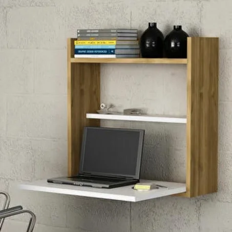 Bureau Mural pliable meuble rangement 2×1
