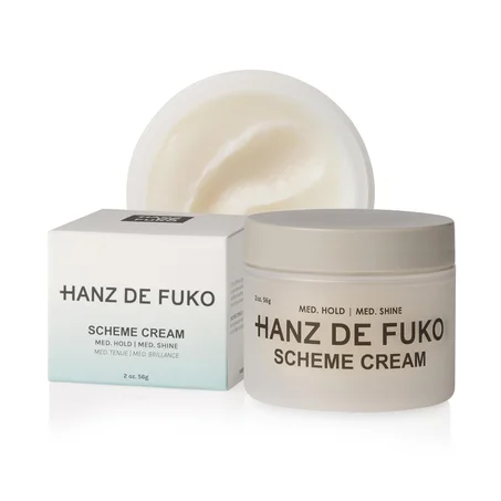Hanz de Fuko Scheme Cream – Crema de peinado de alta calidad para hombre para una sujeción media, brillo natural, producto de textura ideal para todo tipo de cabello, proporciona versatilidad