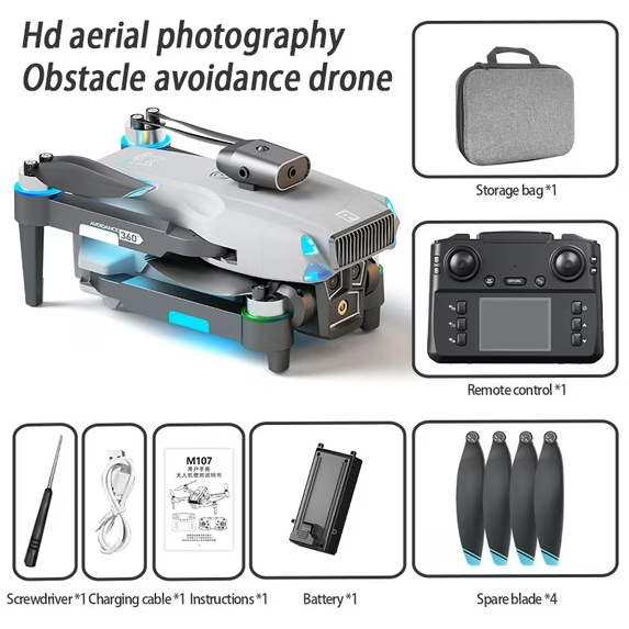 Drone M107 – WiFi , Évitement d’Obstacle & Caméra 4K