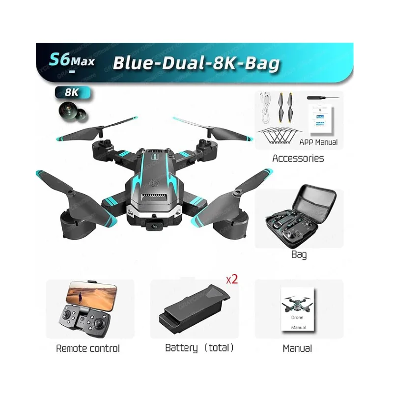 Drone S6 4K – Drone pliable avec caméra et stabilité