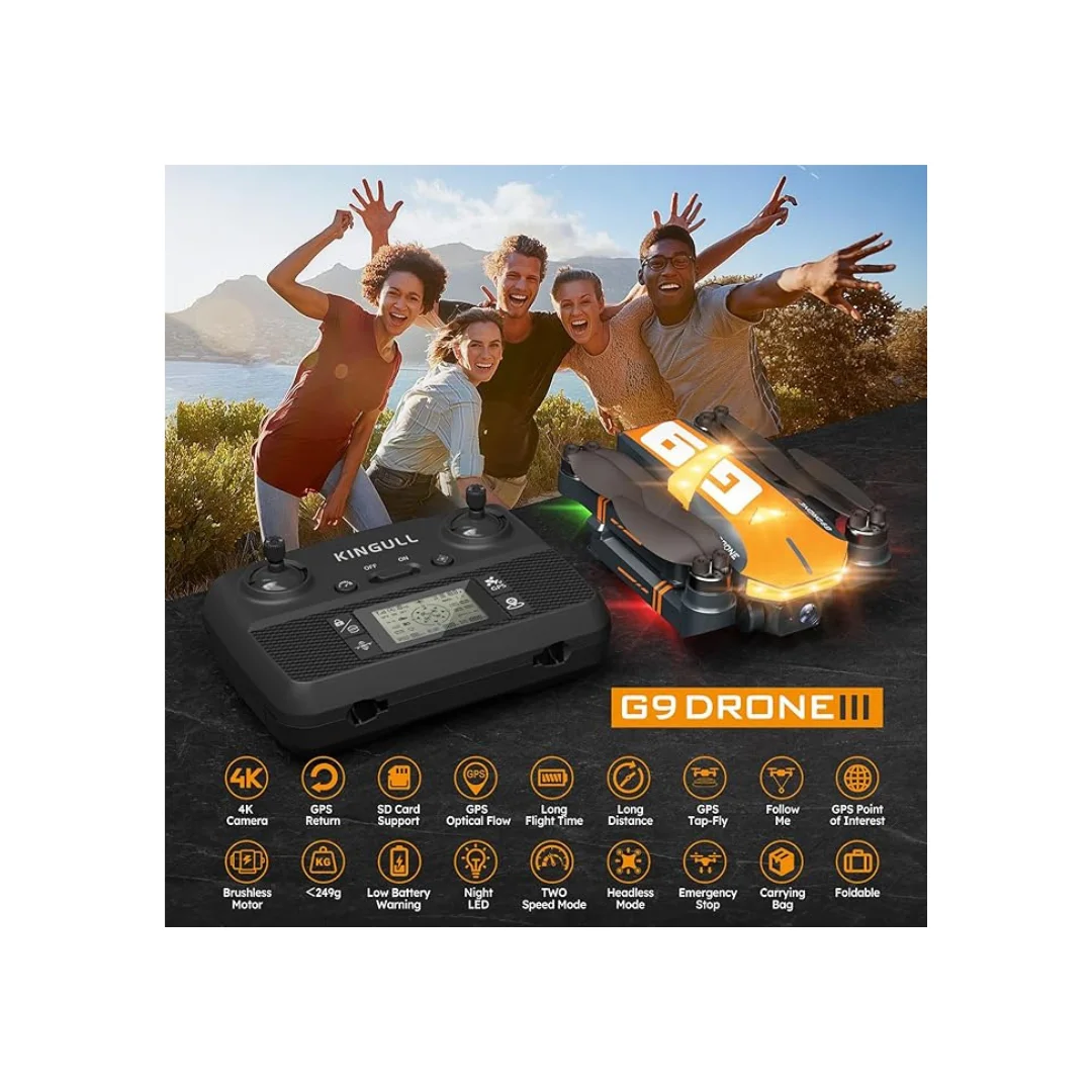 Drone G9 GPS 4K Pliable | Moteurs Brushless | WiFi 5G FPV