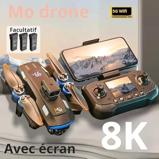 Drone Xiaomi M6 8K – Caméra 8K, WiFi 5G & Télécommande Écran.