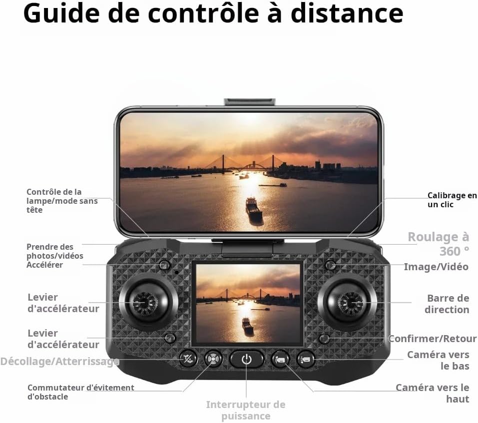 Drone Xiaomi M6 8K – Caméra 8K, WiFi 5G & Télécommande Écran.