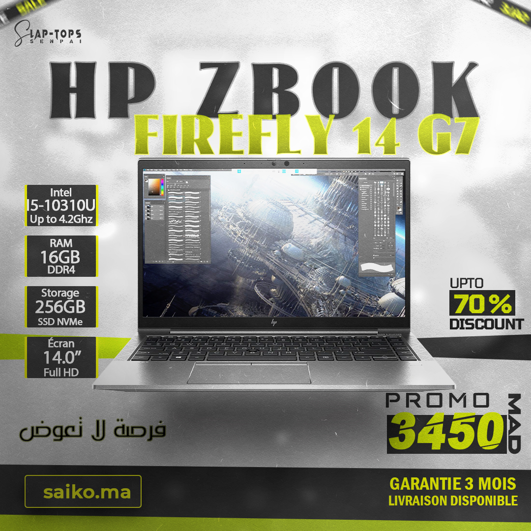 HP ZBOOK FIREFLY 14 G7 WORKSTATION CORE  I5 10TH 16GB RAM 256GB SSD CHARGEUR ORIGINAL