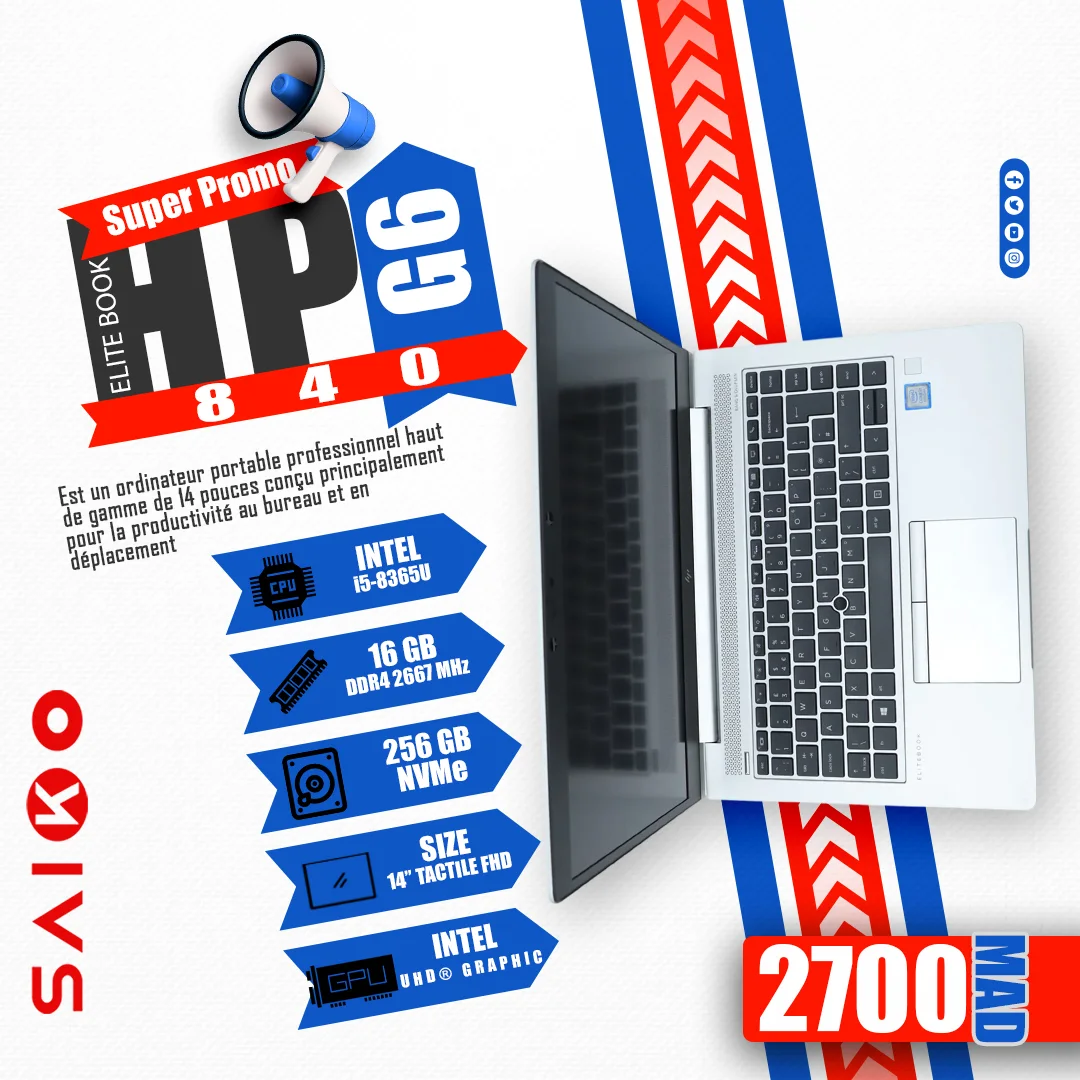 HP ELITEBOO 840 G6 I5 8TH 16Go 256Go ECTAN TACTILE