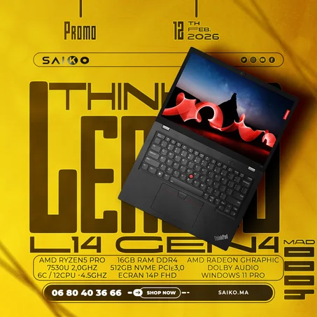 LENOVO THINKPAD L14 GEN 4 RYZEN 5 7530U 16GB 512GB