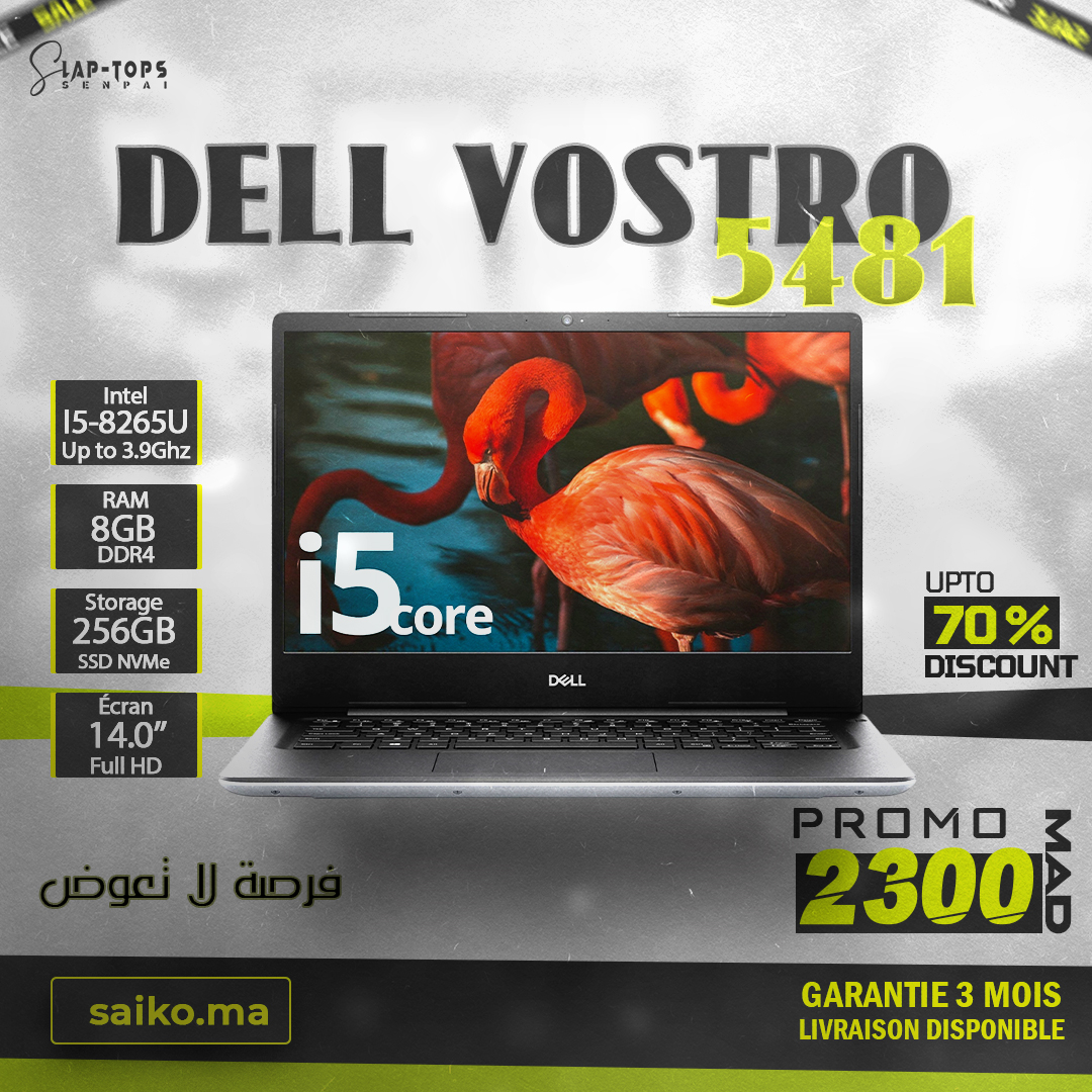 DELL VOSTRO 5481 CORE I5 8TH 8GB RAM 256GB SSD ecran 14 pouce chargeur original