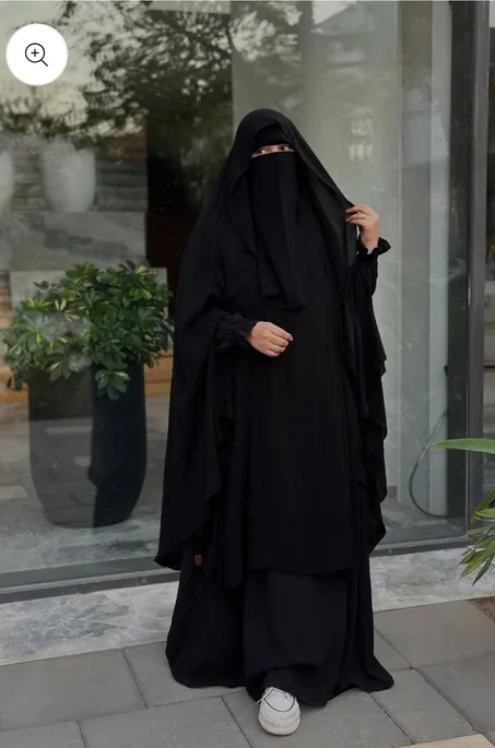 طقم الحور (عباية +وشاح الغشوة + نقاب + قفازات)