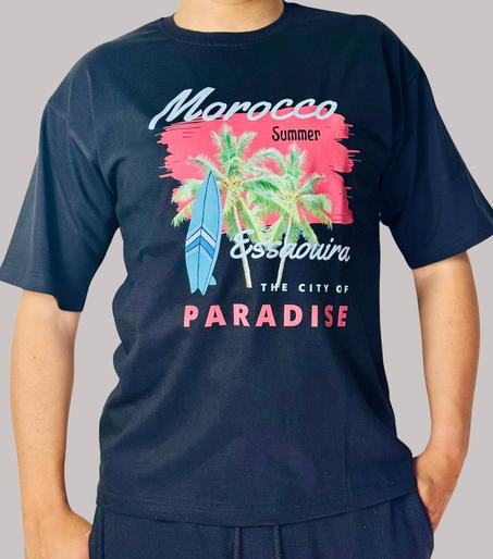 Black t-shirt : Moroccan beaches